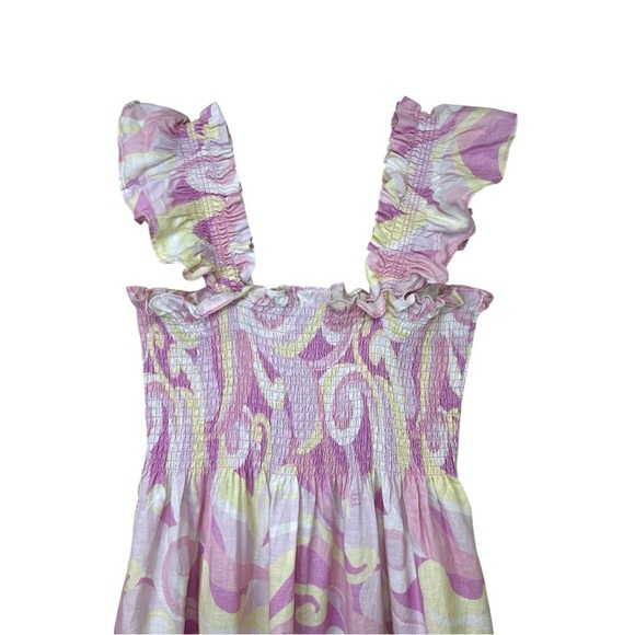 Hill House - ‘Elizabeth Nap’ Mini Linen Dress ‘Candy Kaleidoscope’, Pink X-Small - Picture 8 of 17